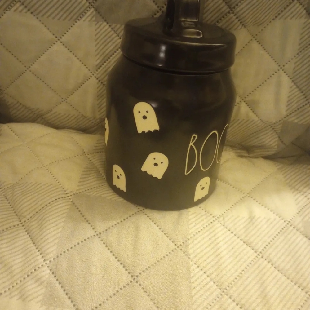 Rae Dunn BOO! GHOST BLACK BABY CANISTER